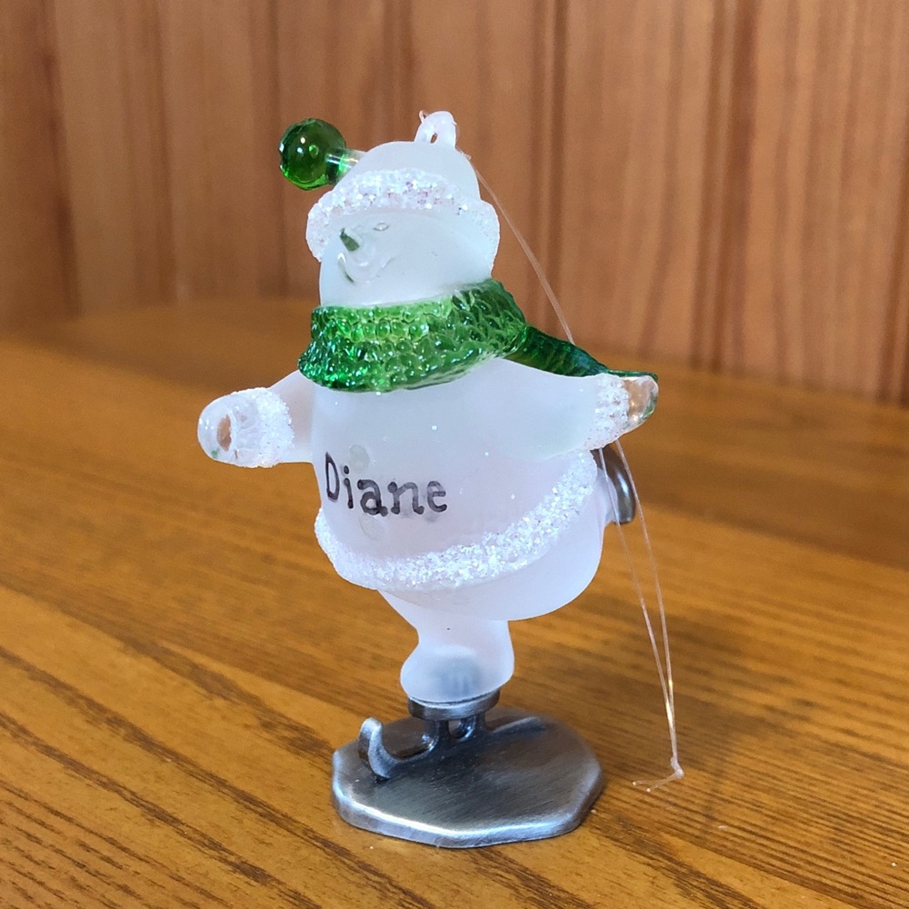 Personalized Ice Skating Snowman Ornament